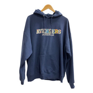 Avengers Assemble Embroidered Blue Pull Over Hoodie